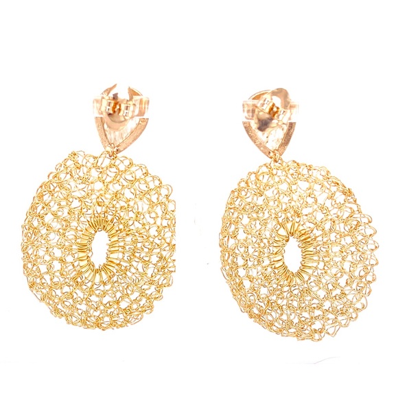 NEW 18k Gold Plated Drop Earrings - Picture 2 of 4